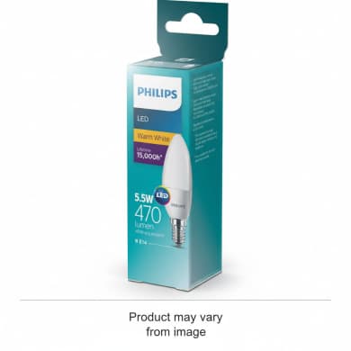 Philips LED Candle Bulb E14 5.5W 470 lm Warm White (B35)
