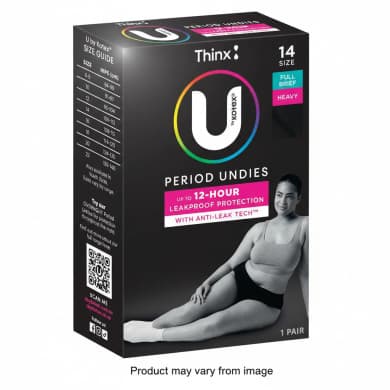 u by Kotex Thinx Period Undies Full Brief Heavy Absorbency Size 14 (1 Pair)