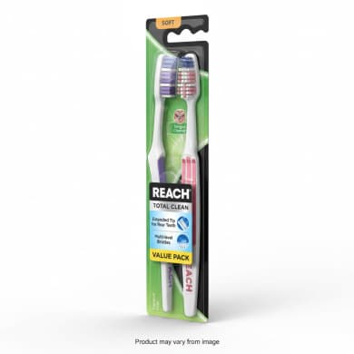 REACH Total Clean Soft Toothbrushes - Value Pack (2 pack)