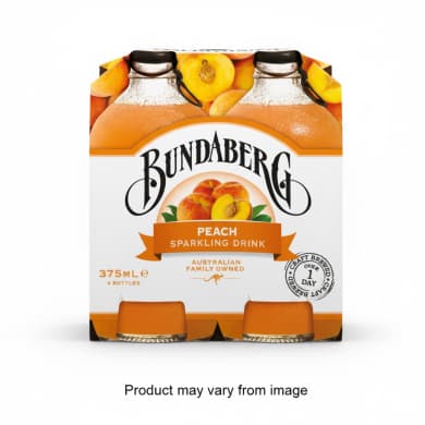 Bundaberg Peach Sparkling Drink 4 x 375mL