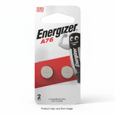 Energizer A76 1.5V Alkaline Button Cell Batteries (LR44 / V13GA) — 2 Pack