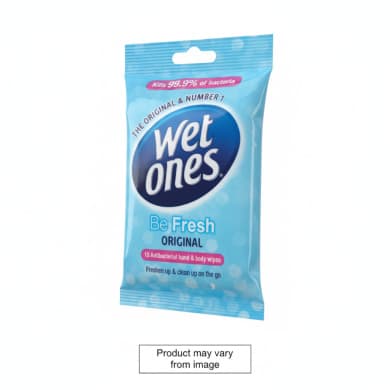 Wet Ones Be Fresh Original Antibacterial Hand & Body Wipes (15 Pack)