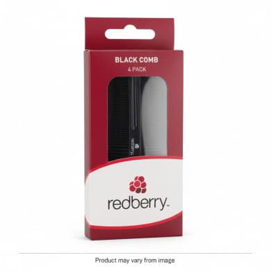 Redberry Black Pocket Combs - 4 Pack