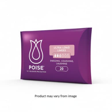 Poise Ultra Long Liners for Light Bladder Leaks, 20 Pack