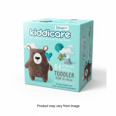 Kiddicare Deluxe Ultra Dry Toddler Nappies 10–14kg (64 Pack)