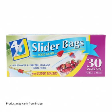 4U Slider Bags Snack Size 150mm x 90mm (30 Pack) – Food Grade Non-Toxic Slider Seal
