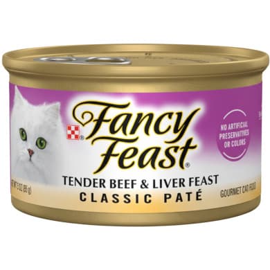 Purina Fancy Feast Classic Tender Beef & Liver Feast Pâté Adult Wet Cat Food, 85g