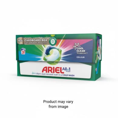 Ariel All-in-1 Pods Colour Laundry Detergent Capsules (Cool Clean) – 28 Pack