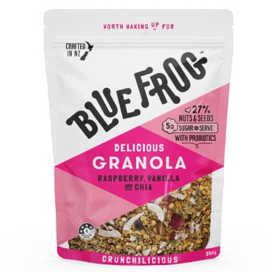 Blue Frog Delicious Granola - Raspberry, Vanilla & Chia (350g)
