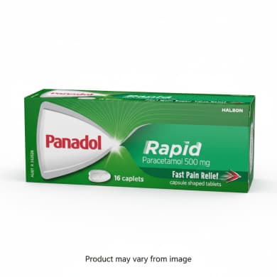 Panadol Rapid Paracetamol 500mg Caplets (Fast Pain Relief) - 16 Pack