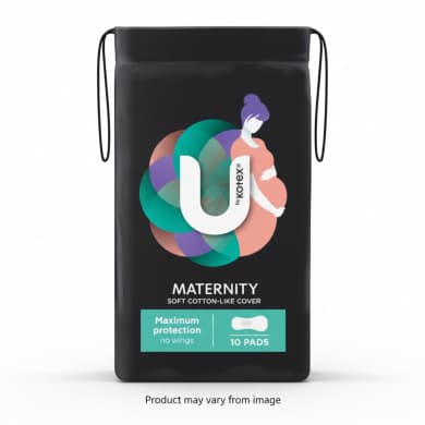 U by Kotex Maternity Maximum Protection Pads (No Wings) – 10 Pack