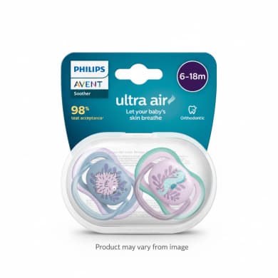 Philips Avent Ultra Air Orthodontic Soother Twin Pack 6–18 Months