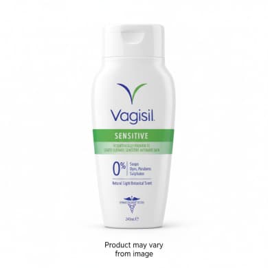 Vagisil Sensitive Daily Intimate Wash 240mL | Soap-Free, 0% Soaps, Dyes, Parabens & Sulphates