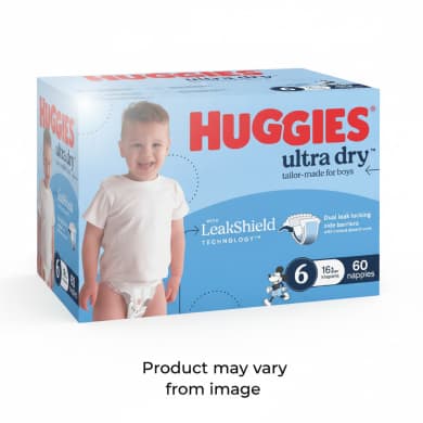 Huggies Ultra Dry Nappies Boys Size 6 (16+ kilograms) - 60 pack