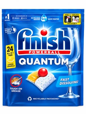 Finish Quantum Powerball Dishwasher Tablets Lemon Sparkle 24 Tabs