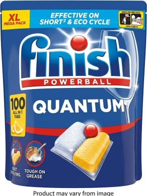 Finish Quantum Powerball Quantum 100 All in 1 Dishwasher Tablets Lemon