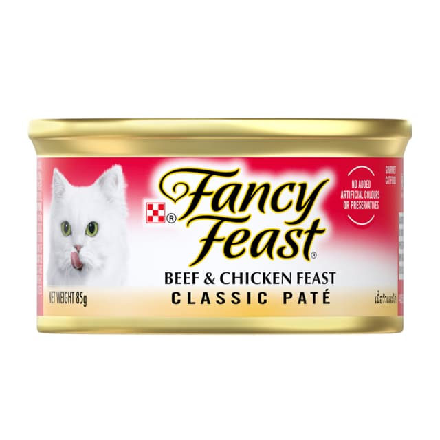 Fancy Feast Classic Pate Beef & Chicken Feast Wet Cat Food - 85g