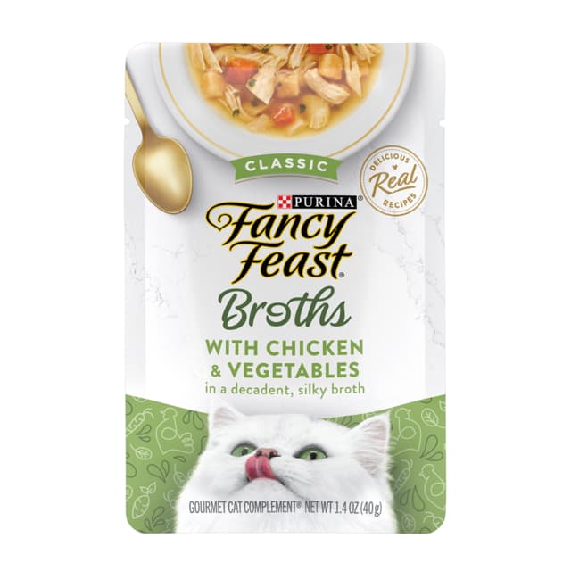 Fancy Feast Broths Chicken & Veggies Wet Cat Food Topper - 40g