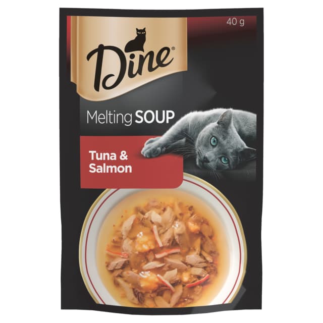 Dine Melting Soup Tuna & Salmon Wet Cat Food Topper - 40g