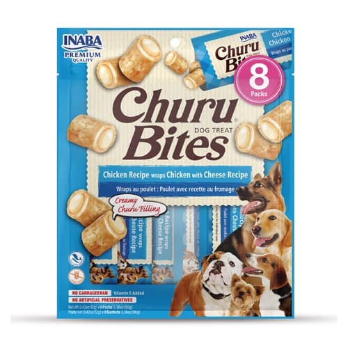 Inaba Churu Bites Chicken wraps with Cheese Recipe Dog Treats - 96g