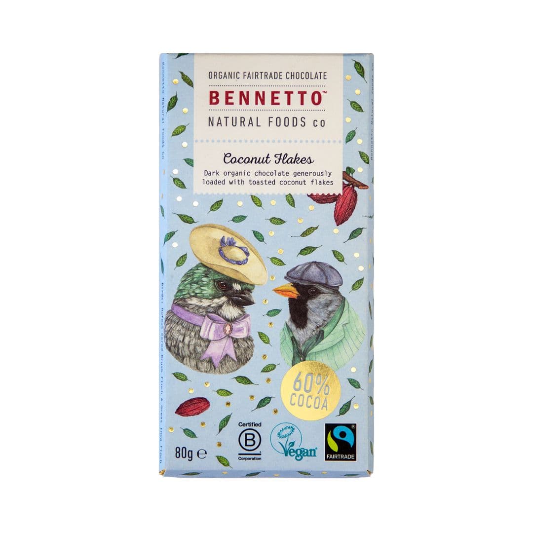 Bennetto Dark Chocolate with Coconut Flakes (80g)
