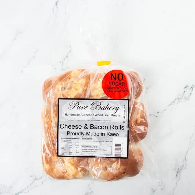 The Kaeo Bread Small Cheese And Bacon Rolls 6 Pack