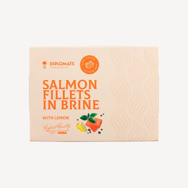 Diplomats Salmon Fillets In Brine With Lemon 140g