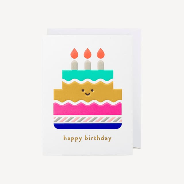 Oxted Happy Birthday Cake Small Card