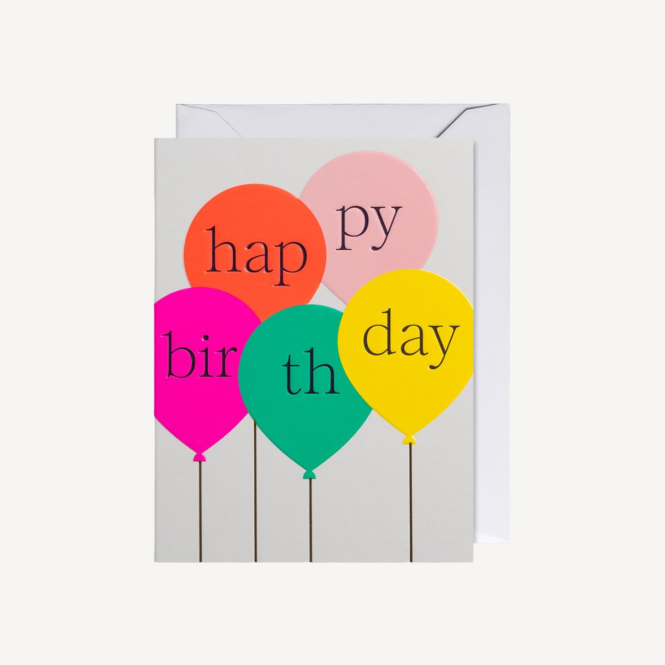 Oxted Happy Birthday Neon Balloons Small Card