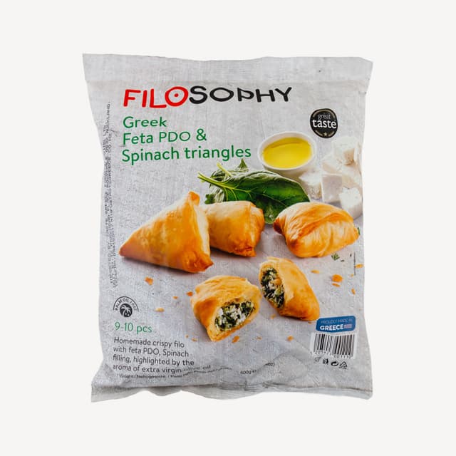 Filosophy Feta Spinach Filo Mini Triangles 500g