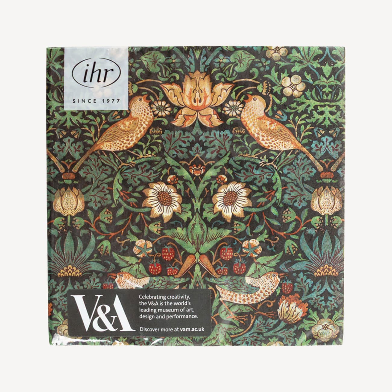 IHR Luncheon Strawberry Thief Black VA Napkin