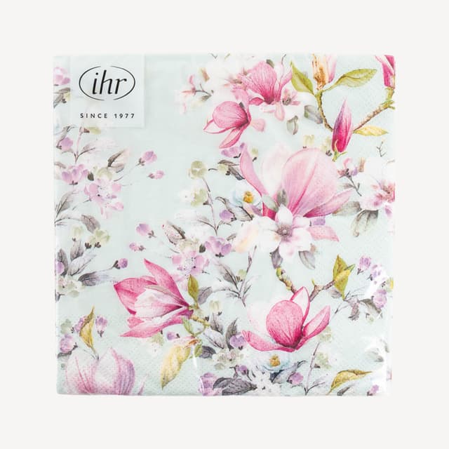 Ihr Luncheon Romantic Magnolia Light Blue Napkin