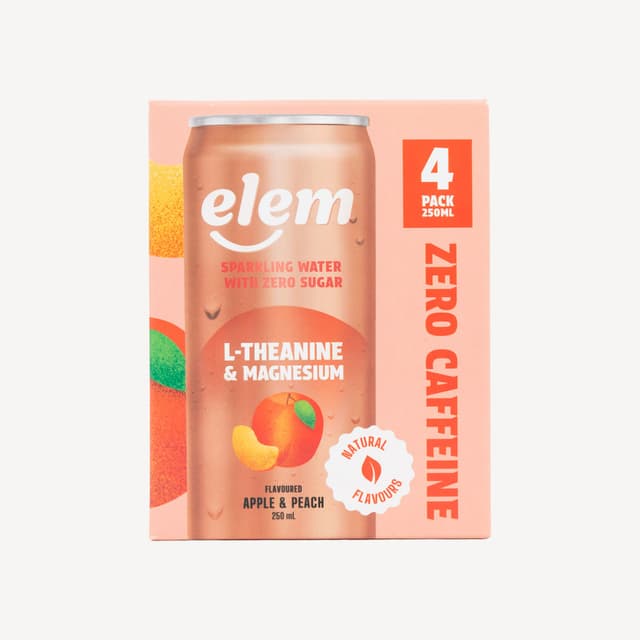Elem Apple & Peach Sparkling Water 4pk