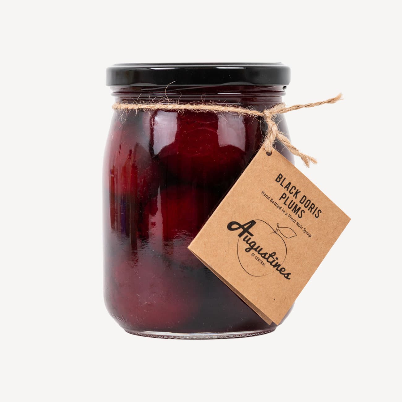 Augustines Black Doris Plums In Pinot Noir Syrup 580g