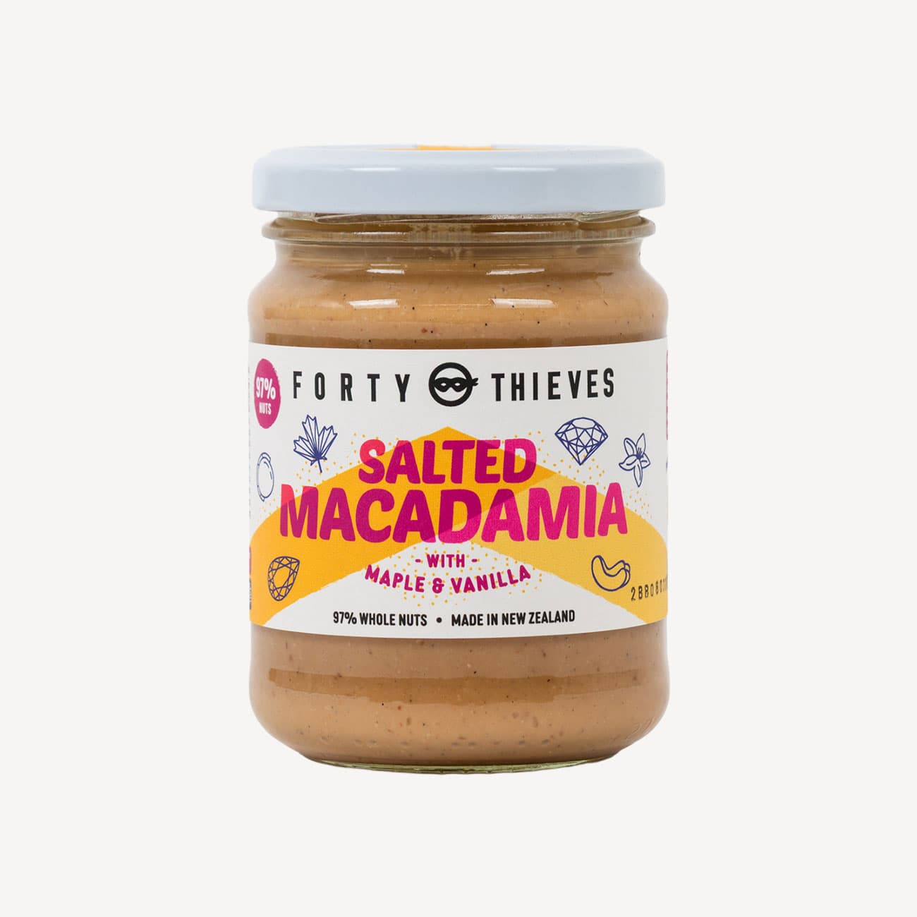 Forty Thieves Salted Macadamia With Maple And Vanilla 235g