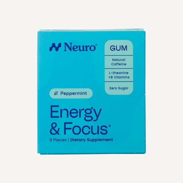 Neuro Gum Energy + Focus - Peppermint Gum 9 Pack