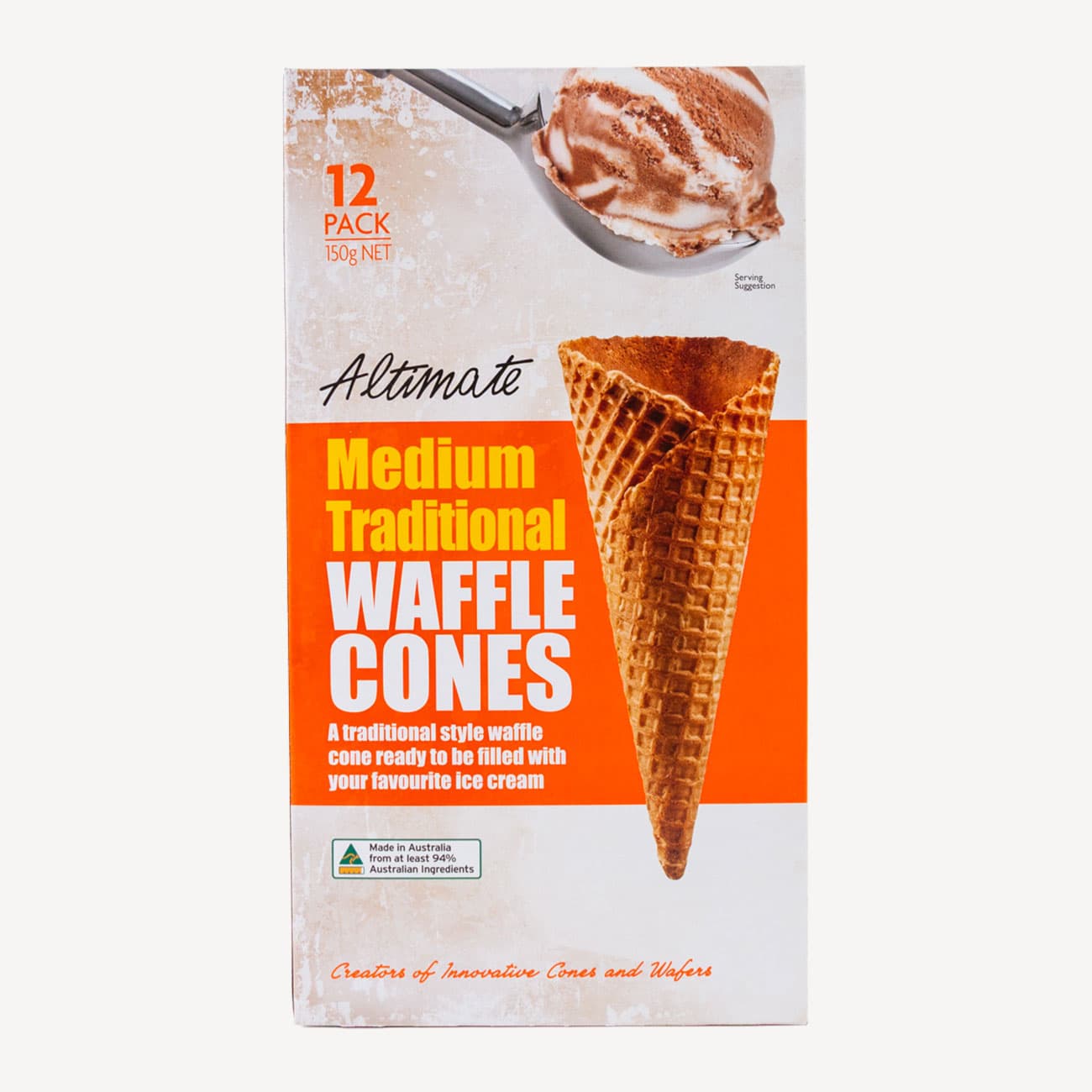 Waffle Medium Serve Cones 12 Pack