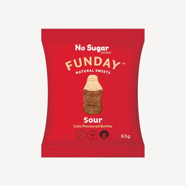 Funday Sour Cola Bottles 50g