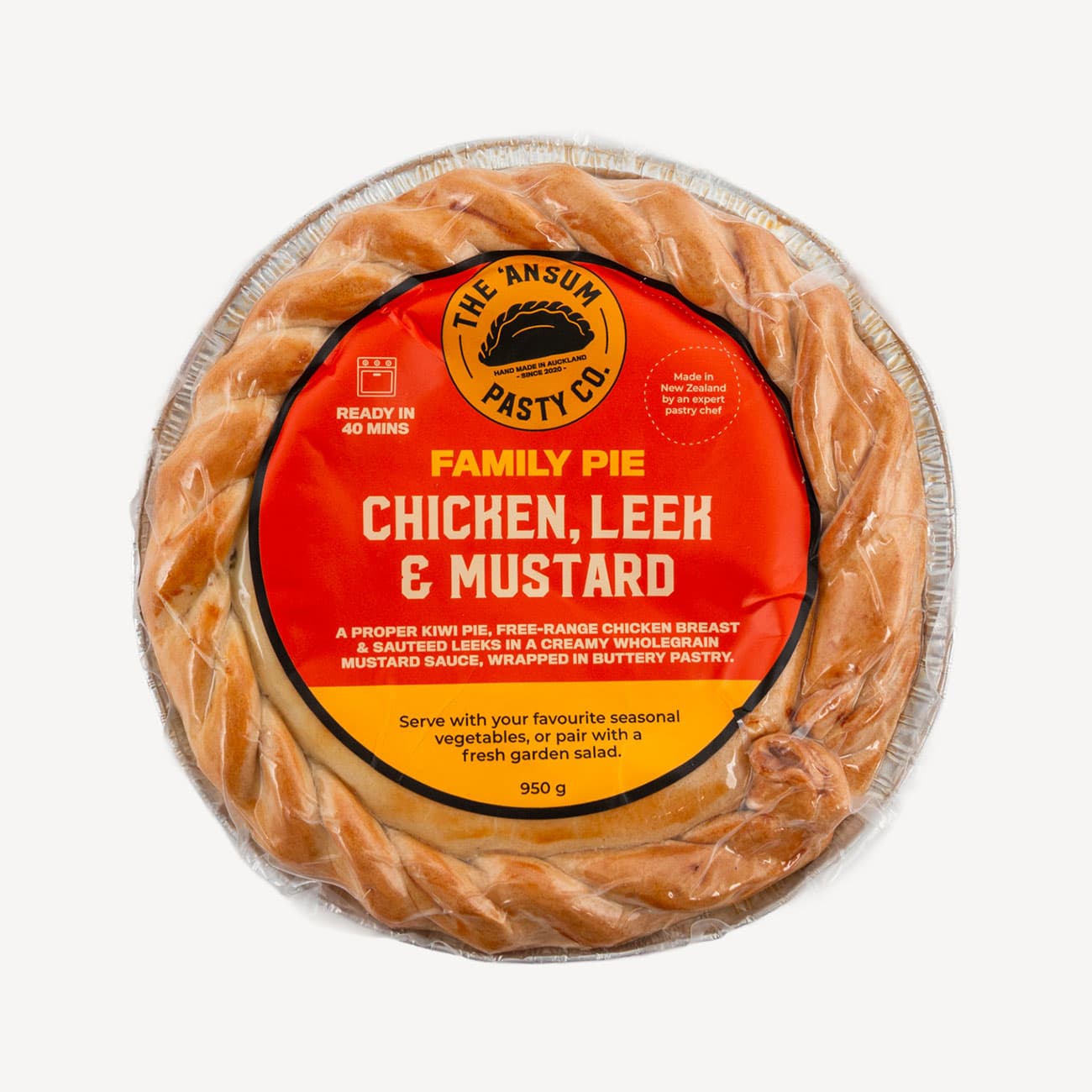 Ansum Chicken, Leek & Mustard Family Pie 950g