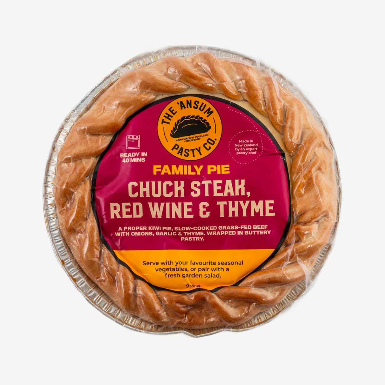 Ansum Steak, Wine & Thyme Family Pie 950g