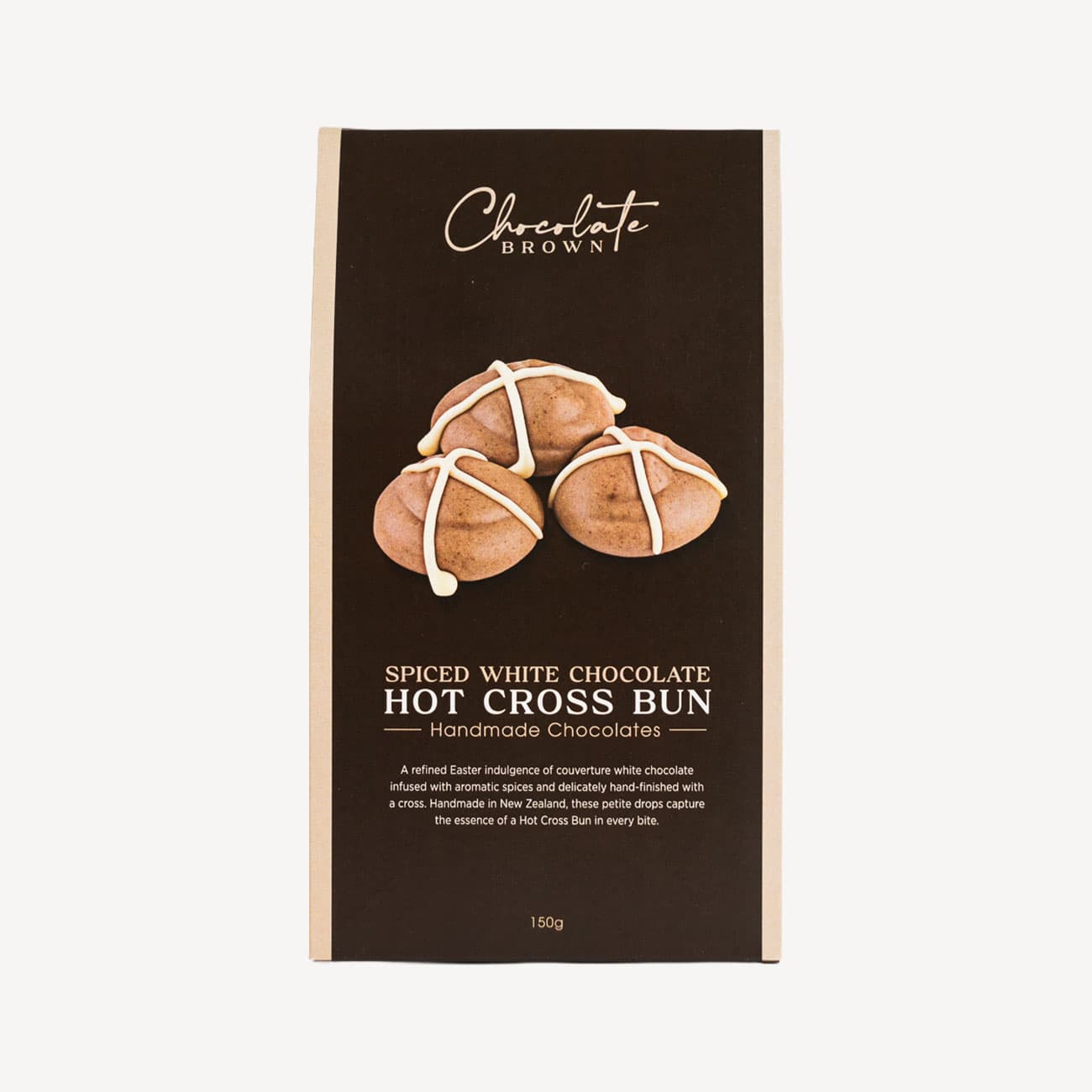 Chocolate Brown Spiced White Chocolate Hot Cross Bun 150g