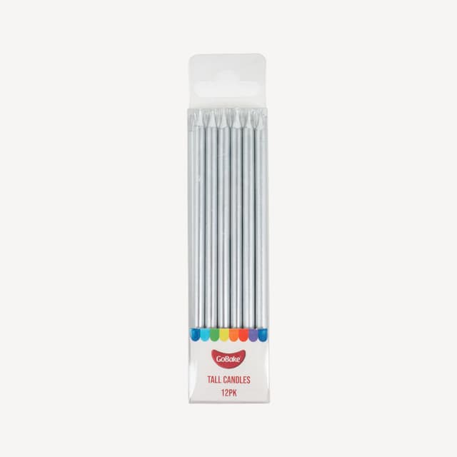 Go Bake Candles Tall Silver 12cm