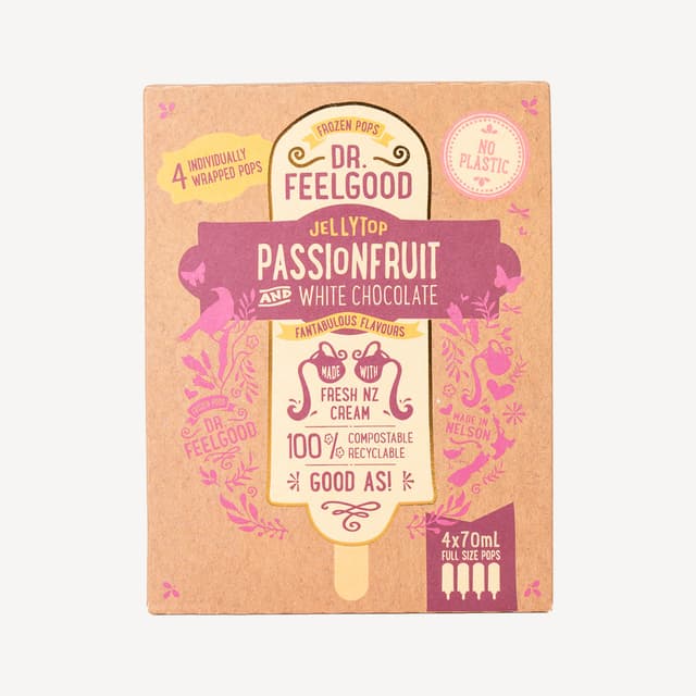 Dr Feelgood Passionfruit And White Chocolate 4 Pack