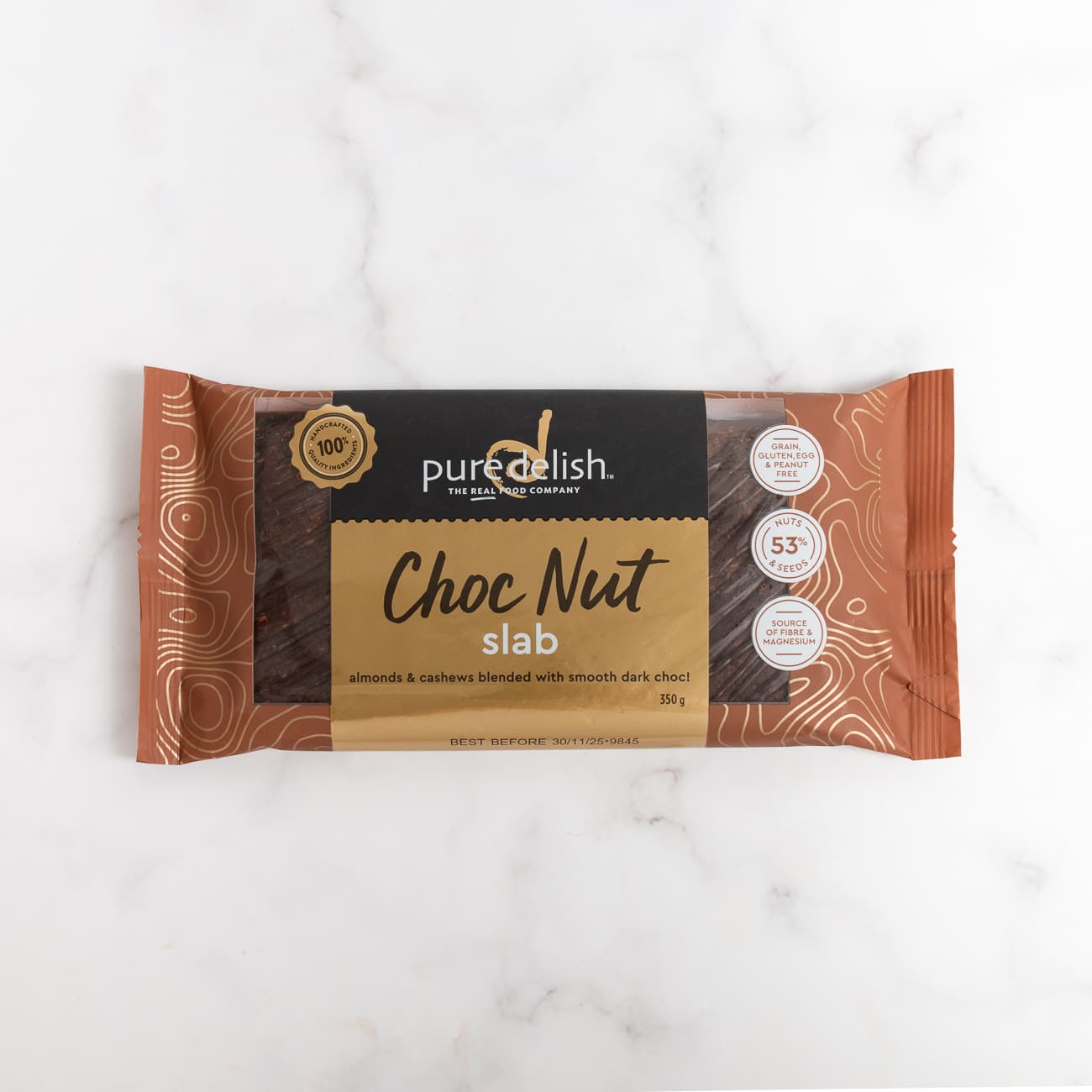 Pure Delish Choc Nut Slab 350g