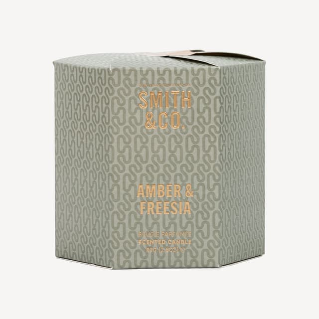 Smith & Co Amber and Freesia Pillar Candle 250g
