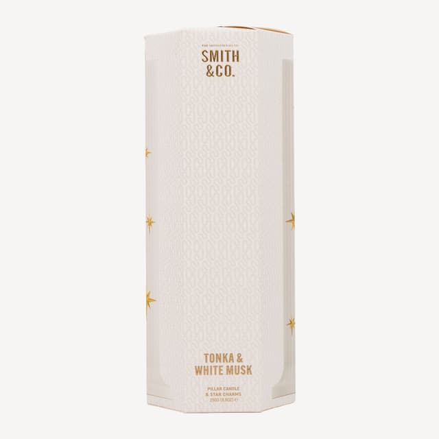 Smith & Co Tonka and White Musk Pillar Candle 250g