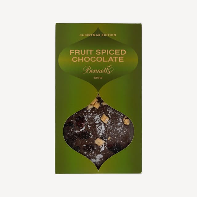 Bennetts Christmas Fruit Spiced Chocolate Bar 120g