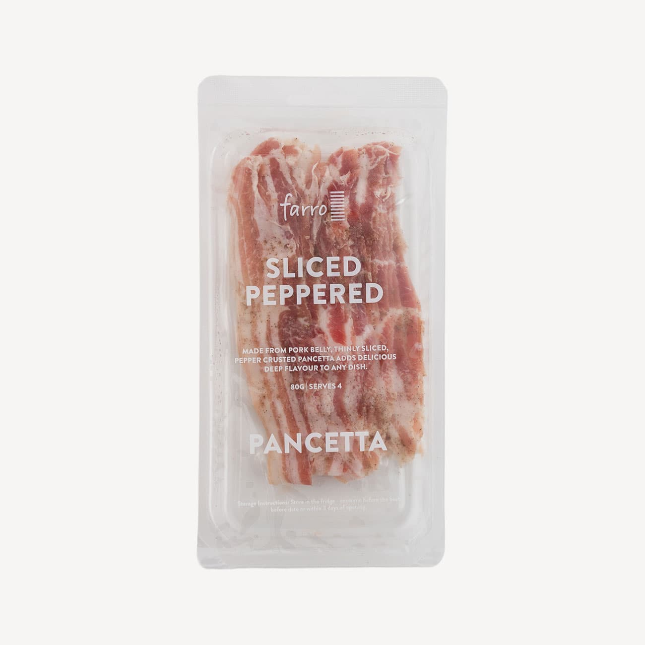 Farro Flat Peppered Pancetta 80g
