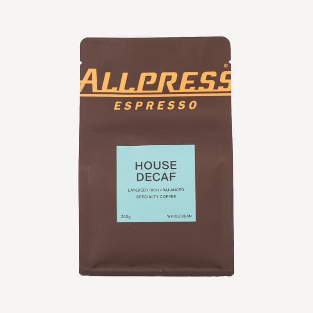 Allpress Espresso Haus Decaf Blend Coffee Whole Beans 250g