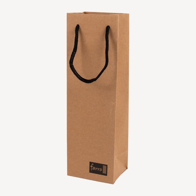 Farro Single Brown Paper Bottle Bag